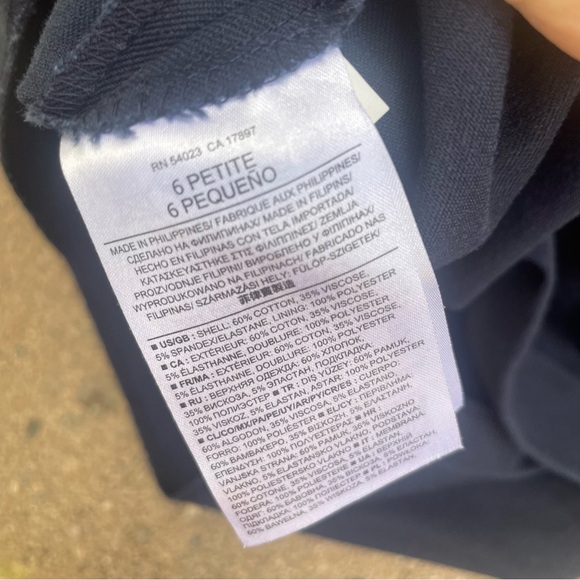 BANANA REPUBLIC Women’s Colorblock Navy Black Sleeveless Pencil Dress Size 6 P - Picture 7 of 9